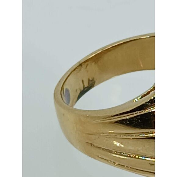 Vintage 1990's Gold Sterling Silver Sim Diamond CZ Cluster Cocktail Ring Size 7 - Picture 6 of 10